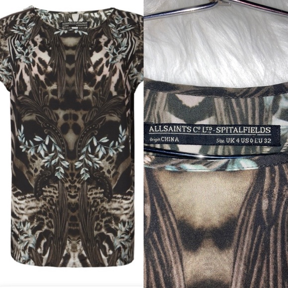 All Saints Tops - All Saints Spitalfields Zebra Top